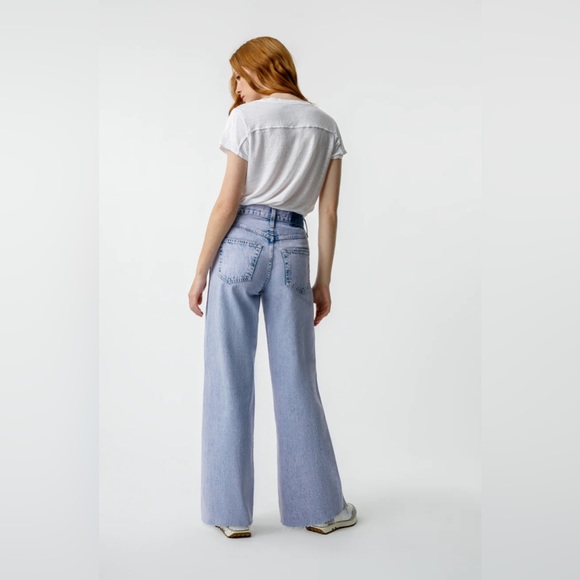 AMO super light wash high-rise wide-leg jeans - Picture 2 of 7
